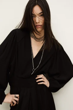 Ba&Sh ALANA robe courte cache-coeur NOIR Best