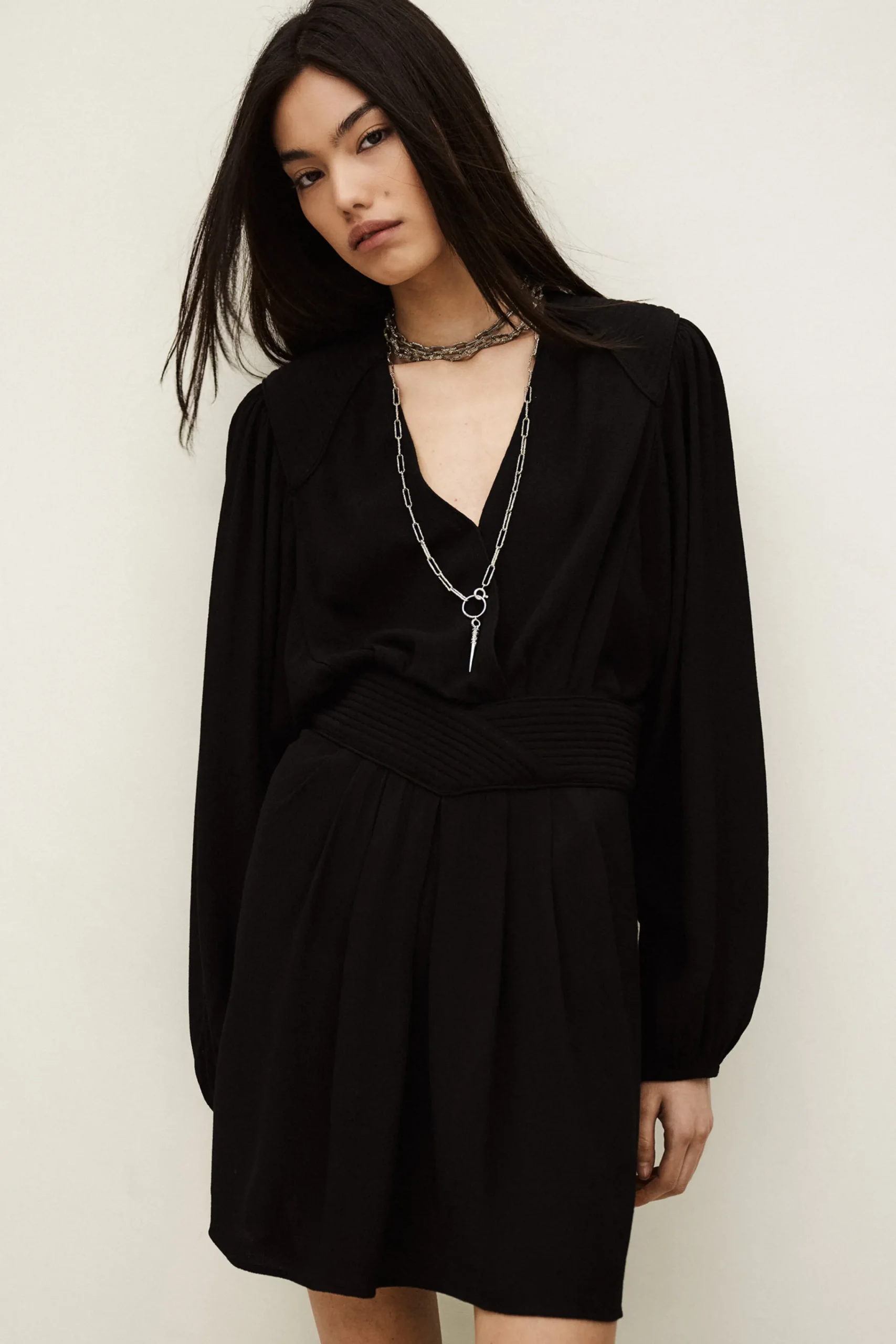 Ba&Sh ALANA robe courte cache-coeur NOIR Best
