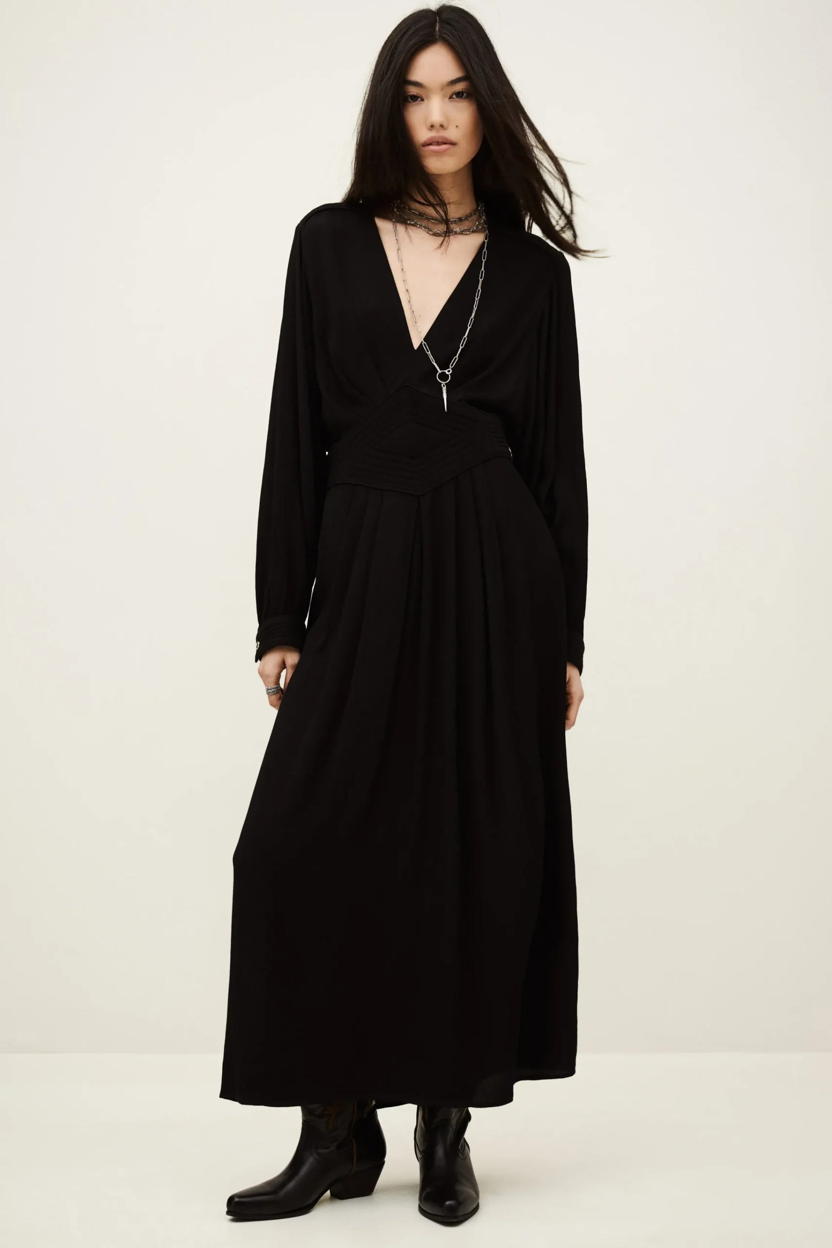 Ba&Sh AMBRA robe midi élégante NOIR Discount