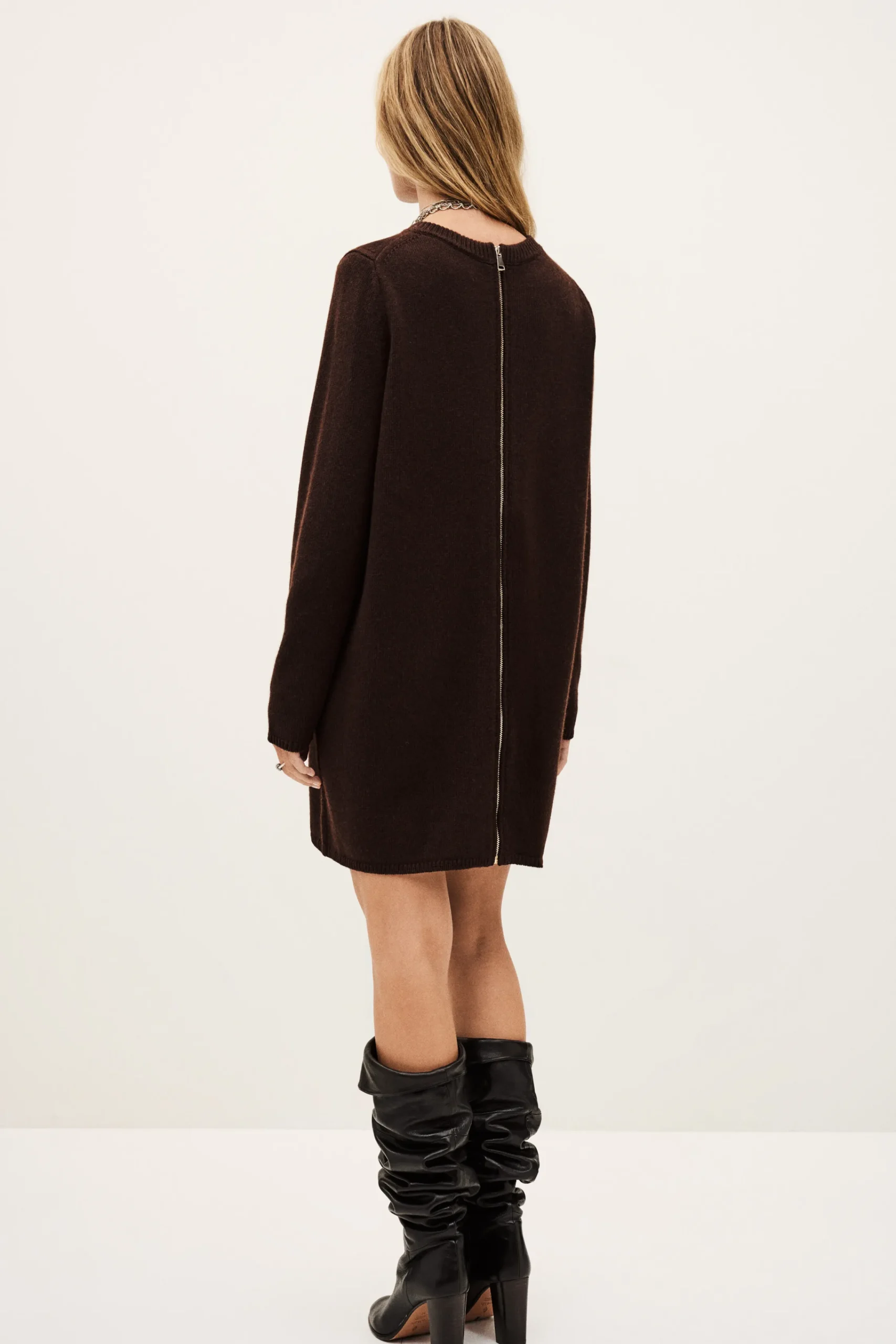 Ba&Sh ATES robe pull maille MARRON Sale