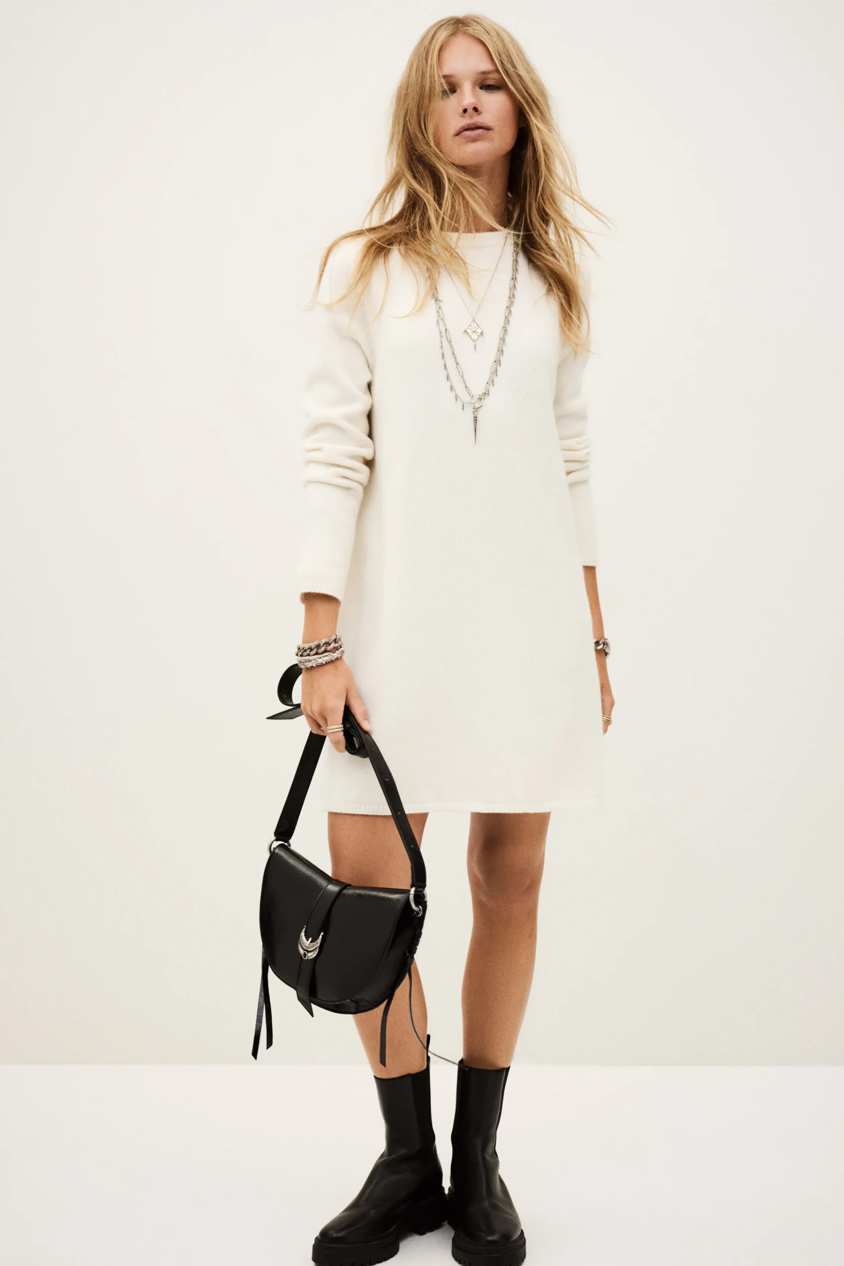 Ba&Sh ATES robe pull maille ECRU Best