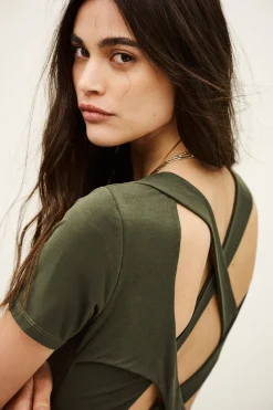 Ba&Sh AURA robe courte imprimée VERT Sale