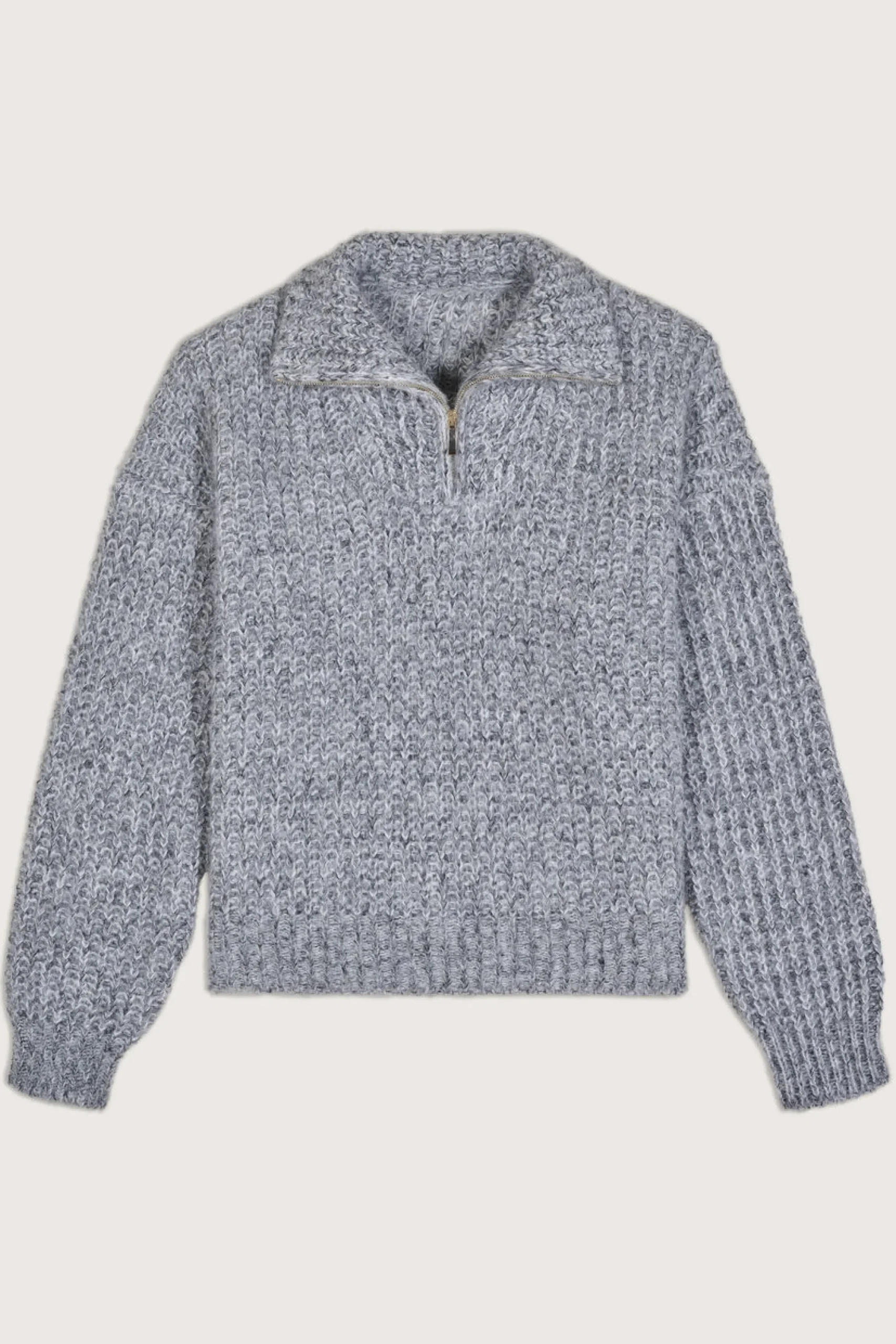 Ba&Sh BALTAN pull col camionneur GRIS Hot