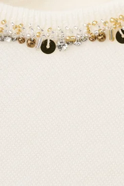 Ba&Sh BAMMA débardeur maille brodé ECRU Outlet