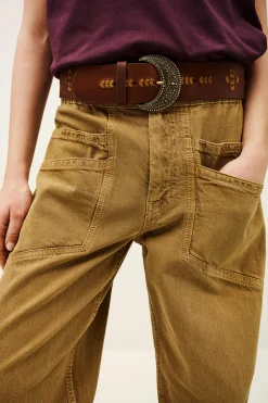Ba&Sh BANHA ceinture cuir tressé MARRON Best