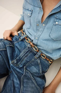 Ba&Sh BAPTISTE ceinture bijoux cuir MARRON Sale