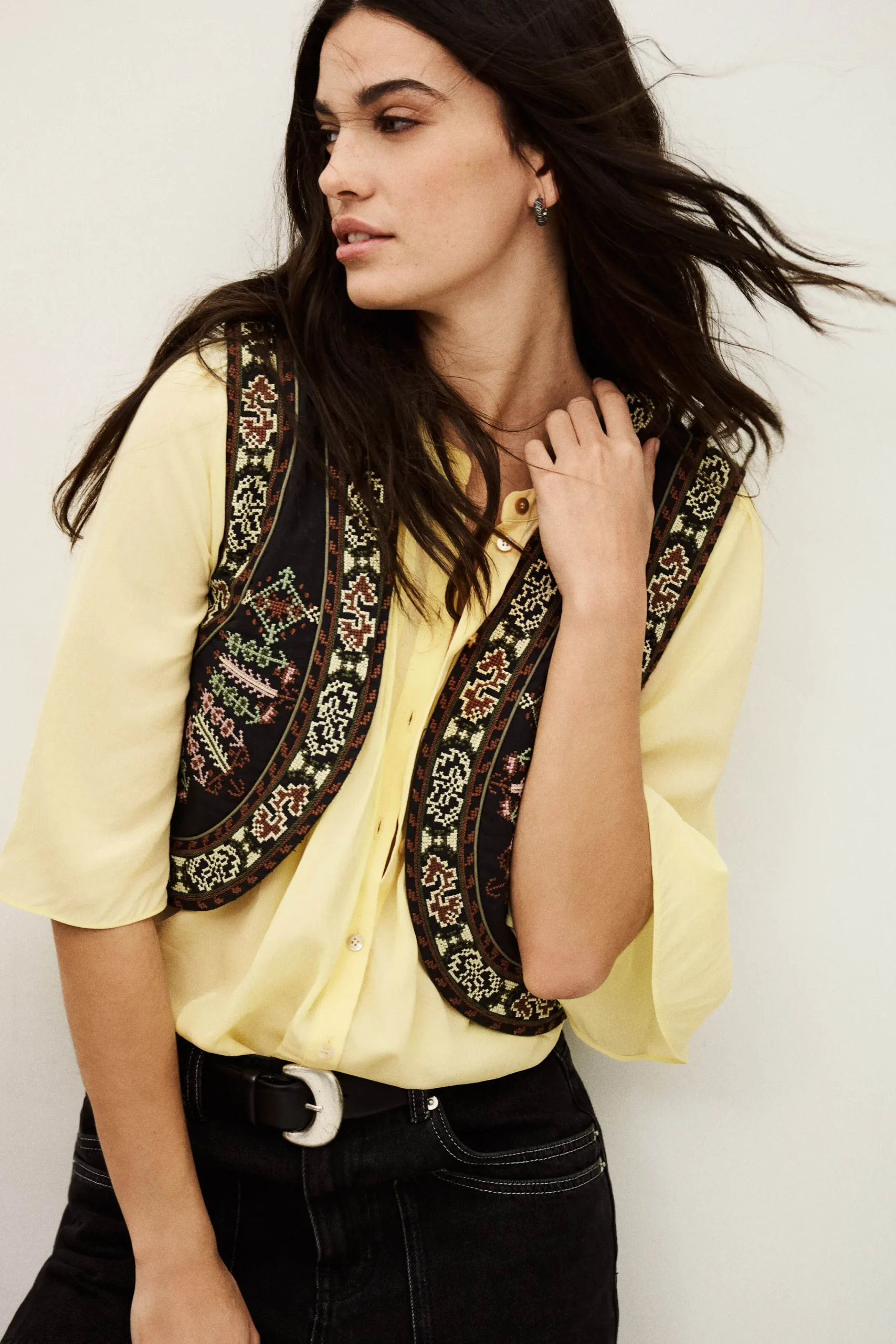 Ba&Sh BARNA chemise fluide JAUNE Outlet
