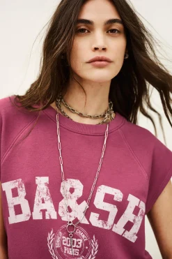 Ba&Sh BEATA sweat sans manches ROSE New