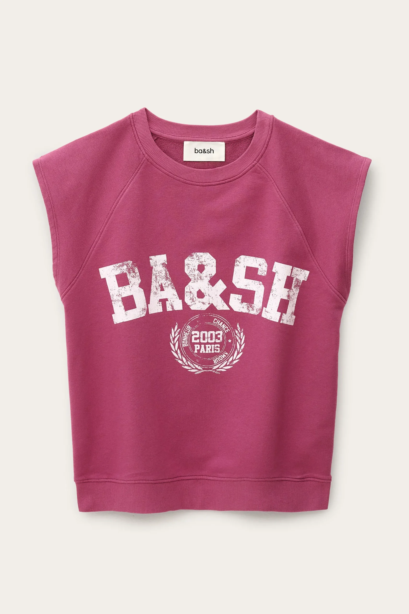 Ba&Sh BEATA sweat sans manches ROSE New