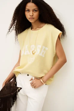 Ba&Sh BEATA sweat sans manches JAUNE Discount