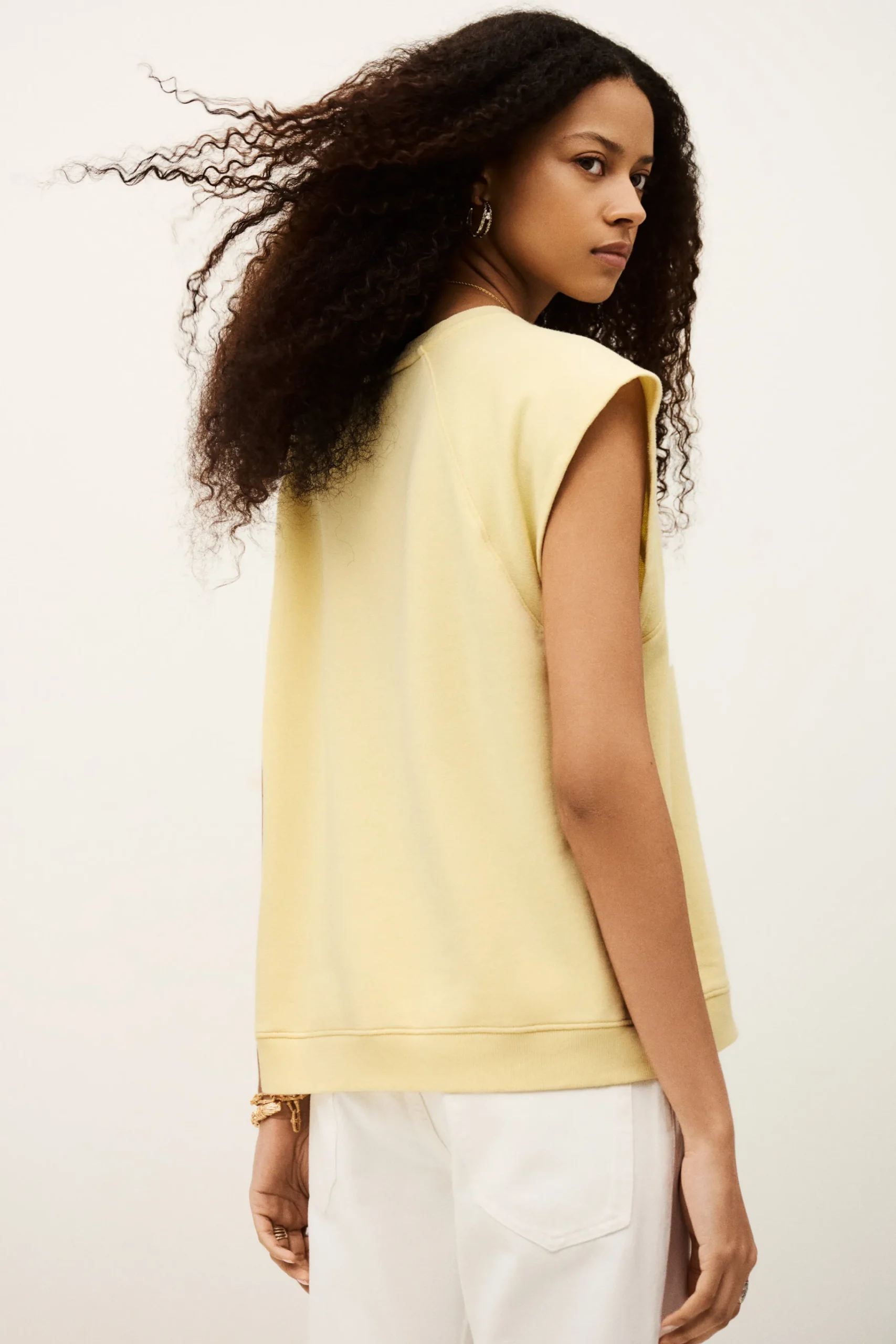 Ba&Sh BEATA sweat sans manches JAUNE Discount