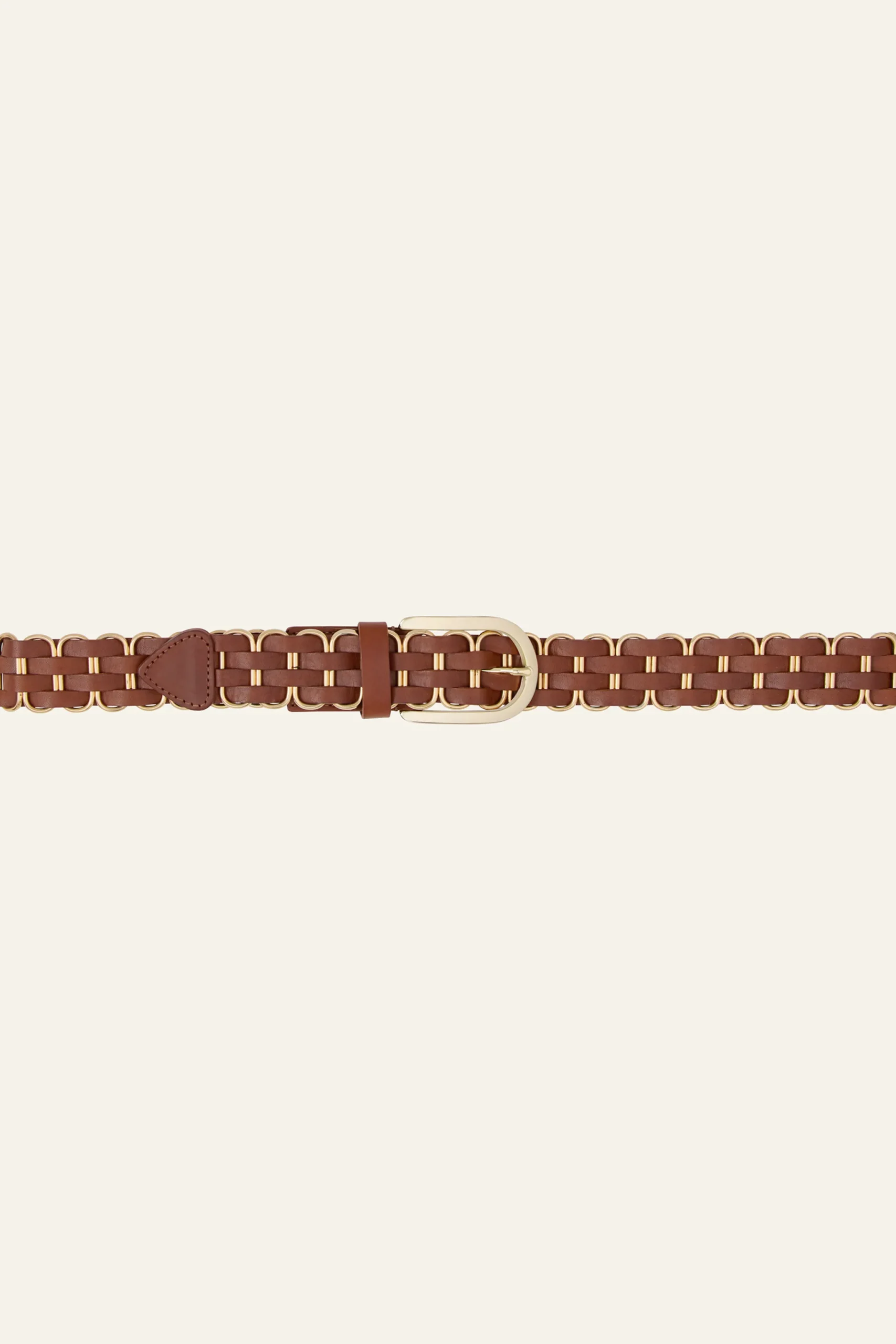 Ba&Sh BECK ceinture cuir tressée MARRON Online