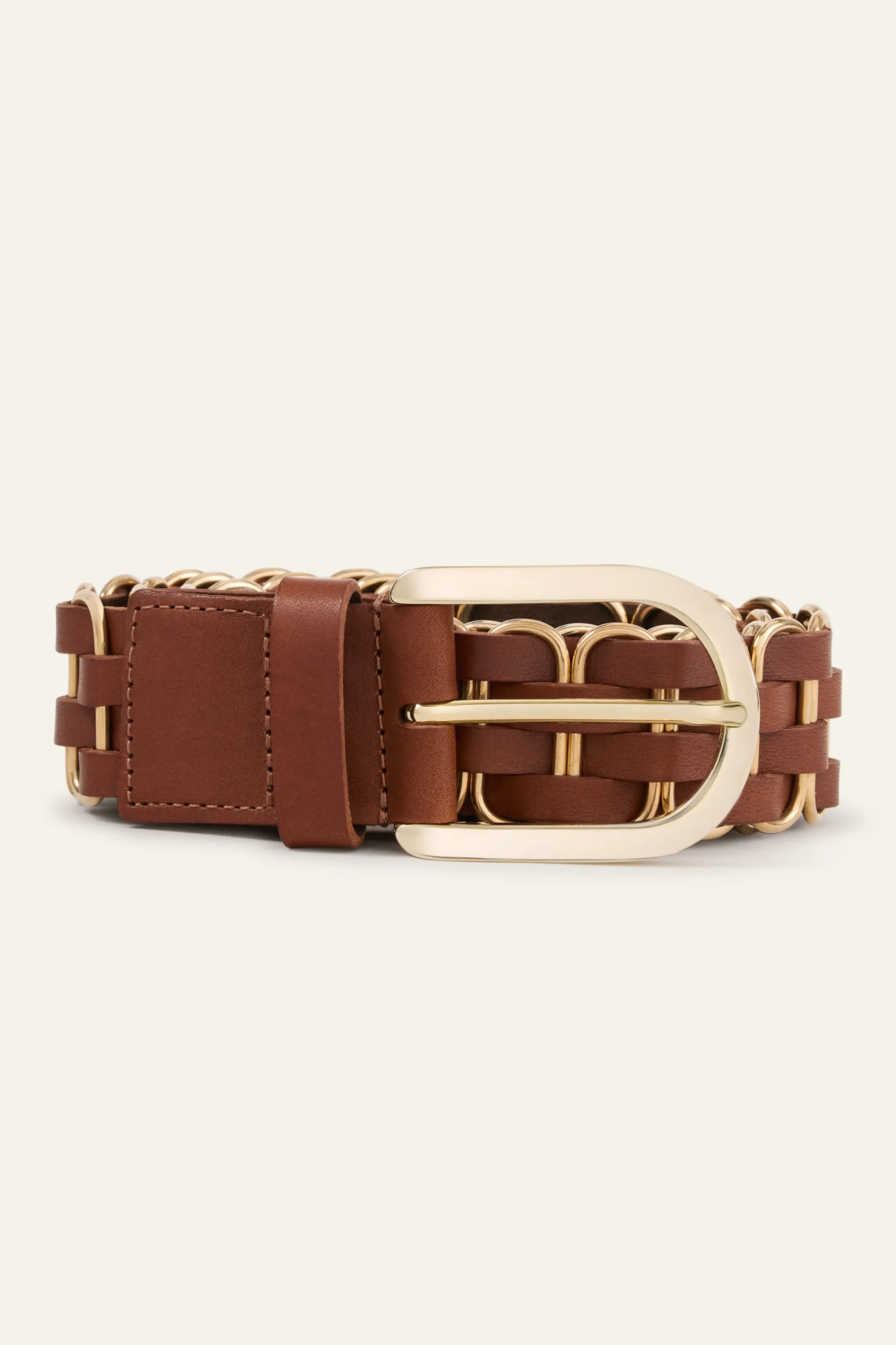 Ba&Sh BECK ceinture cuir tressée MARRON Online