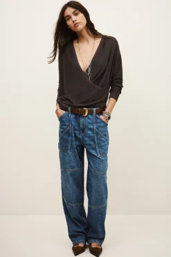 Ba&Sh BELINE pull cache coeur MARRON Hot