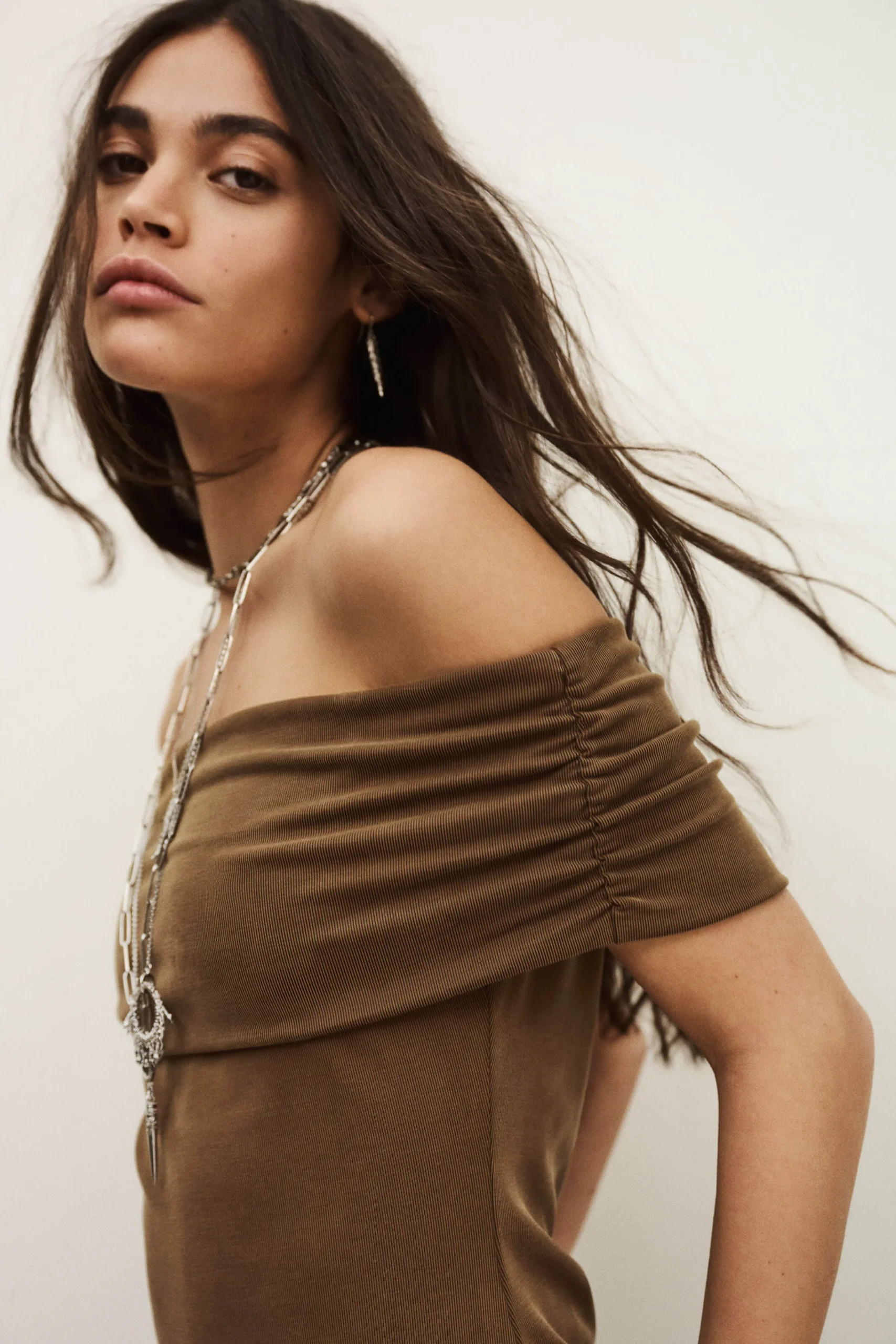 Ba&Sh BENE top jersey épaules MARRON Online