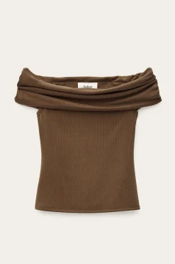 Ba&Sh BENE top jersey épaules MARRON Online