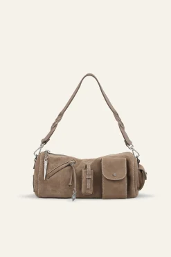 Ba&Sh BENI sac baguette daim GRIS Outlet