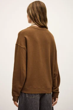 Ba&Sh BENJAMIN sweat bicolore MARRON Best
