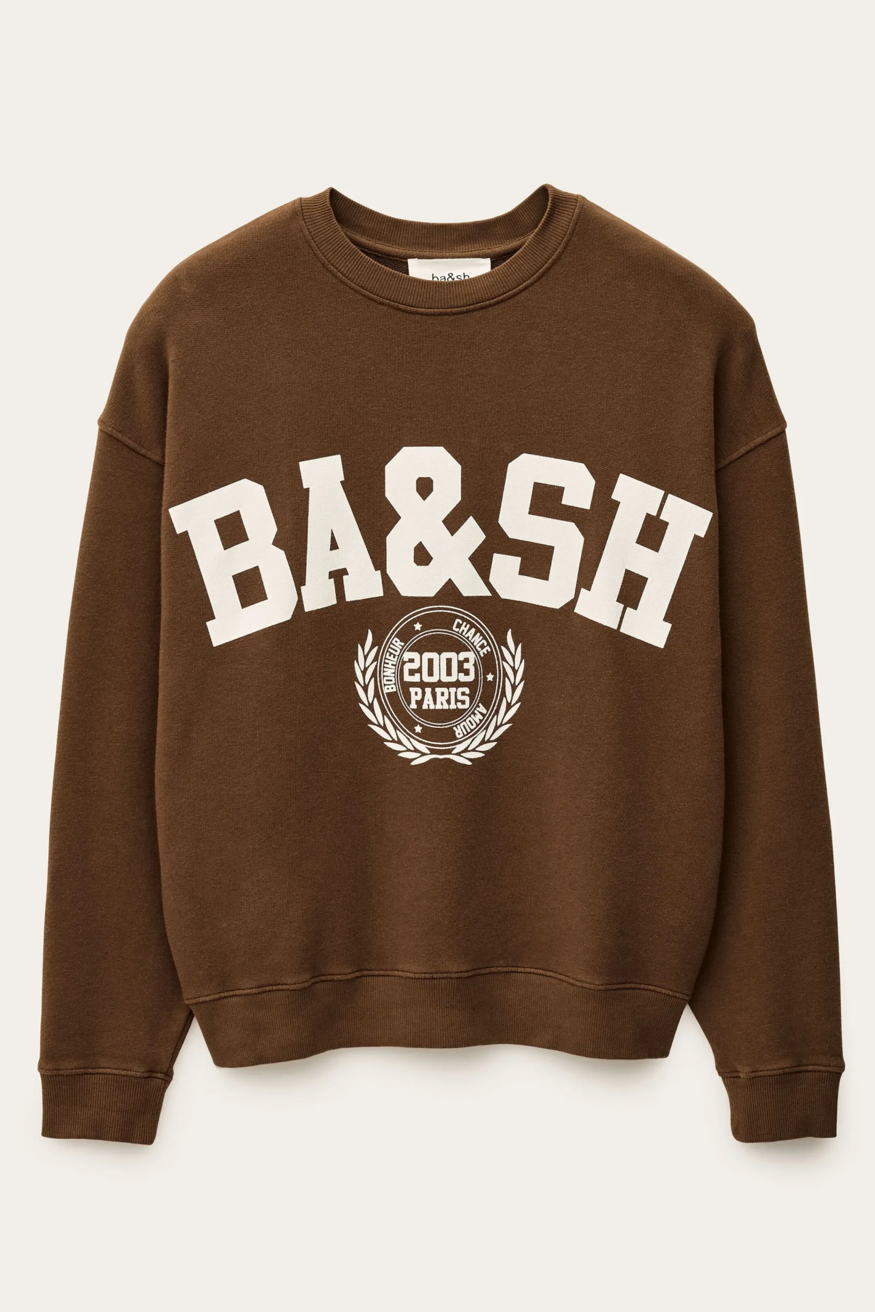 Ba&Sh BENJAMIN sweat bicolore MARRON Best