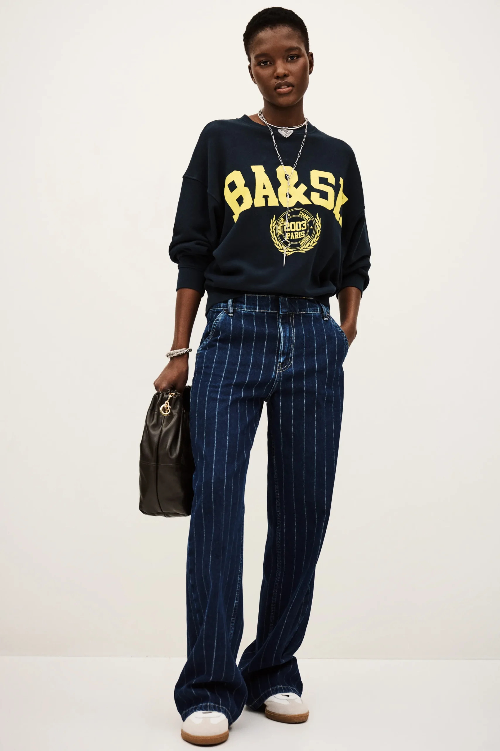 Ba&Sh BENJAMIN sweat croppé BLEU Clearance