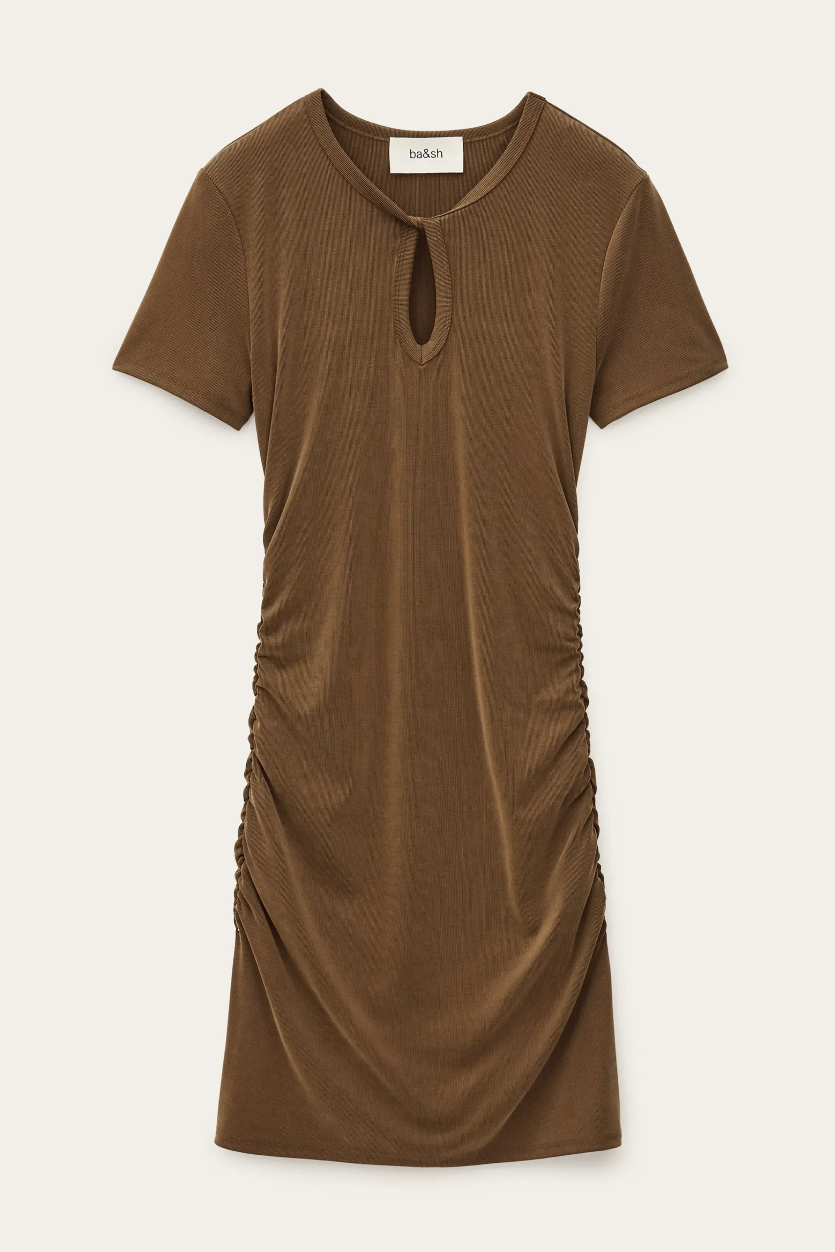 Ba&Sh BEONA robe courte jersey MARRON Online