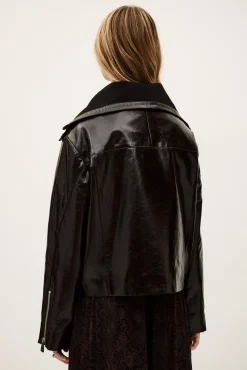 Ba&Sh BERNIE blouson en cuir MARRON New