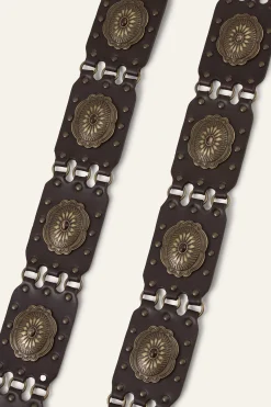 Ba&Sh BESTY ceinture cuir western MARRON New