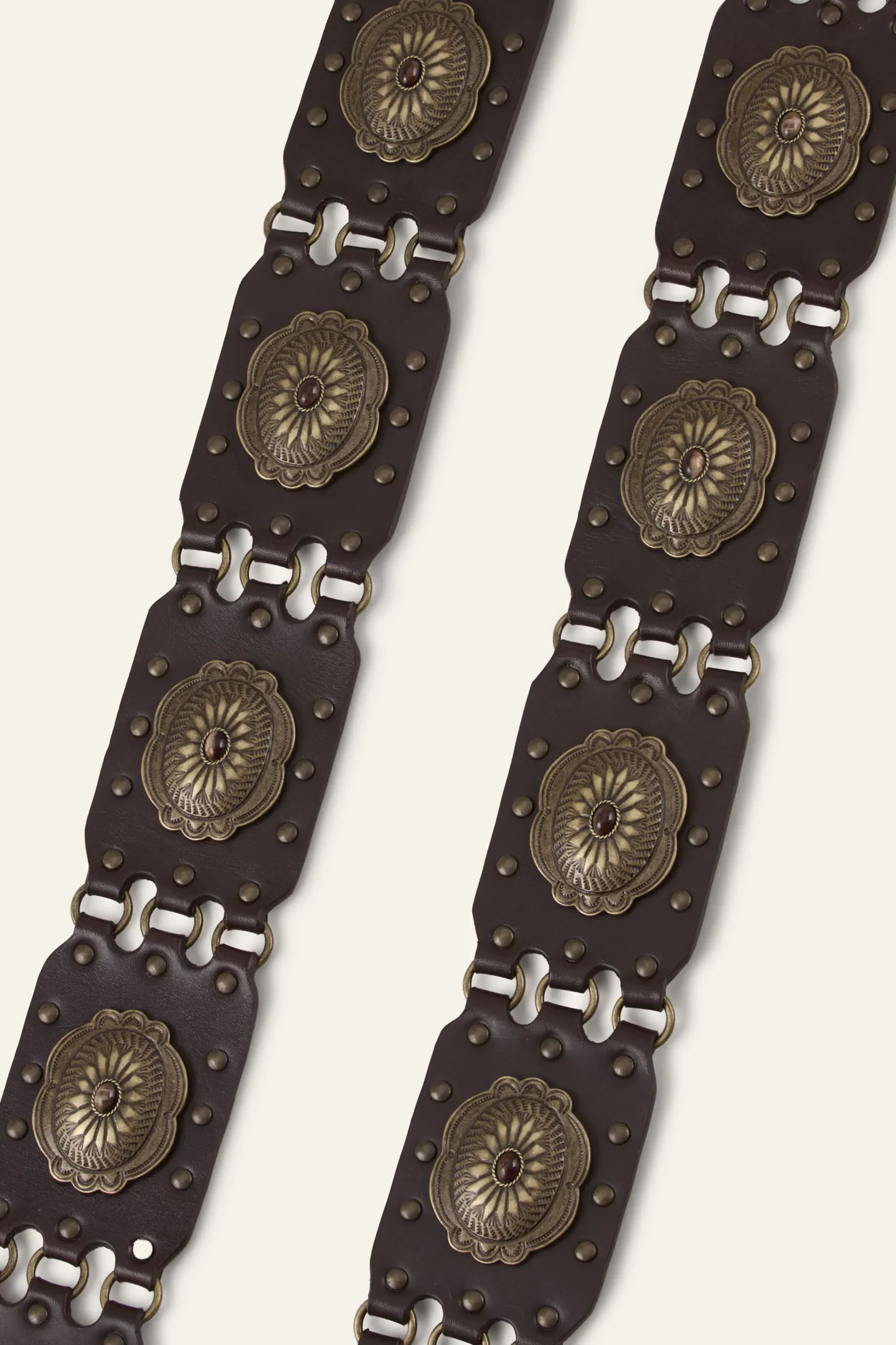 Ba&Sh BESTY ceinture cuir western MARRON New