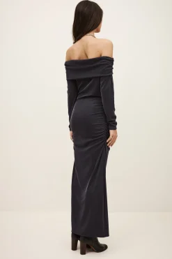 Ba&Sh BETTINA robe midi épaules BLEU Discount