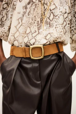 Ba&Sh BIANCA ceinture large MARRON New