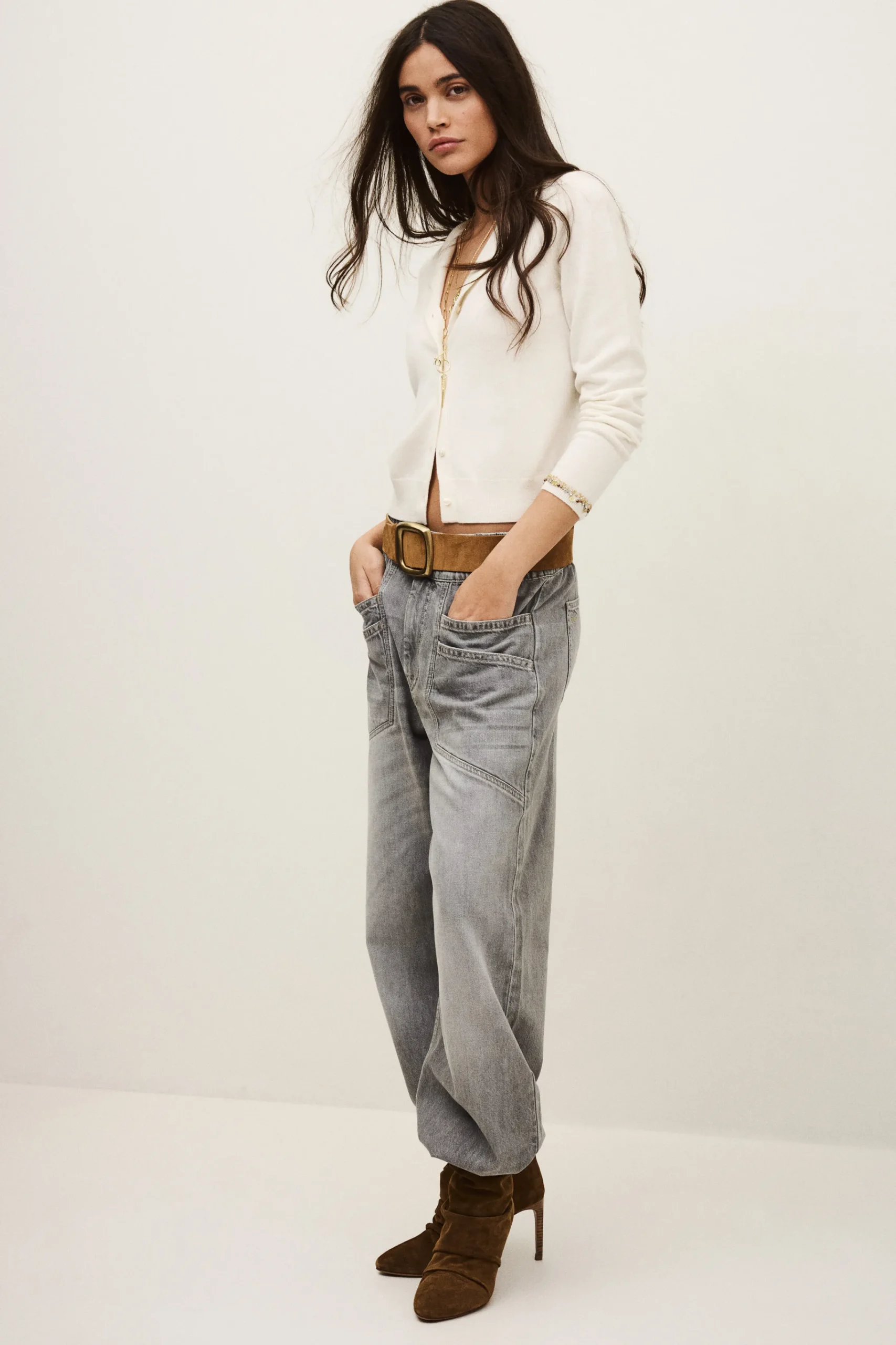 Ba&Sh BIJOT gilet brodé sequins ECRU Sale