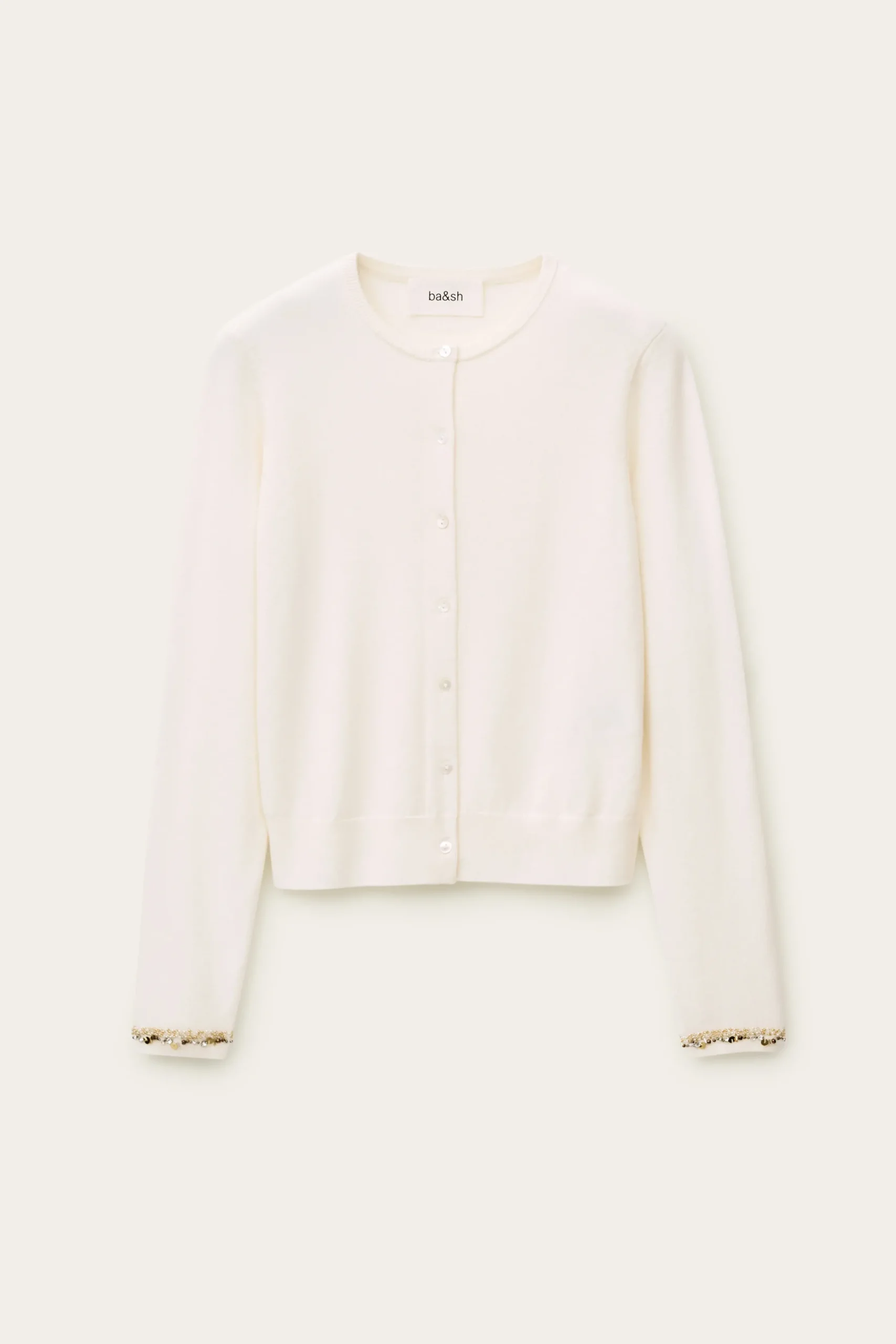 Ba&Sh BIJOT gilet brodé sequins ECRU Sale