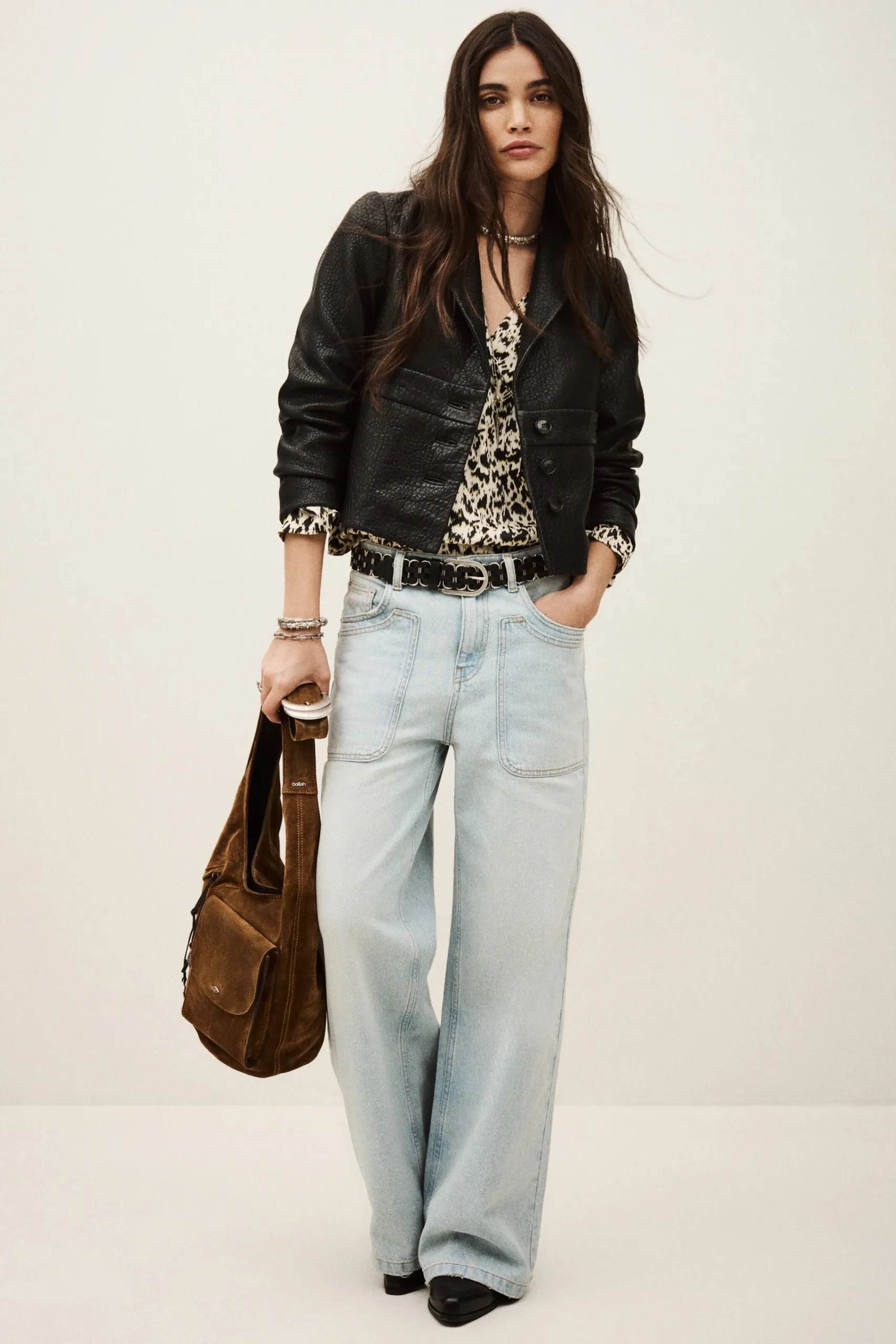 Ba&Sh BORFEO veste cuir courte NOIR Best