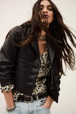 Ba&Sh BORFEO veste cuir courte NOIR Best