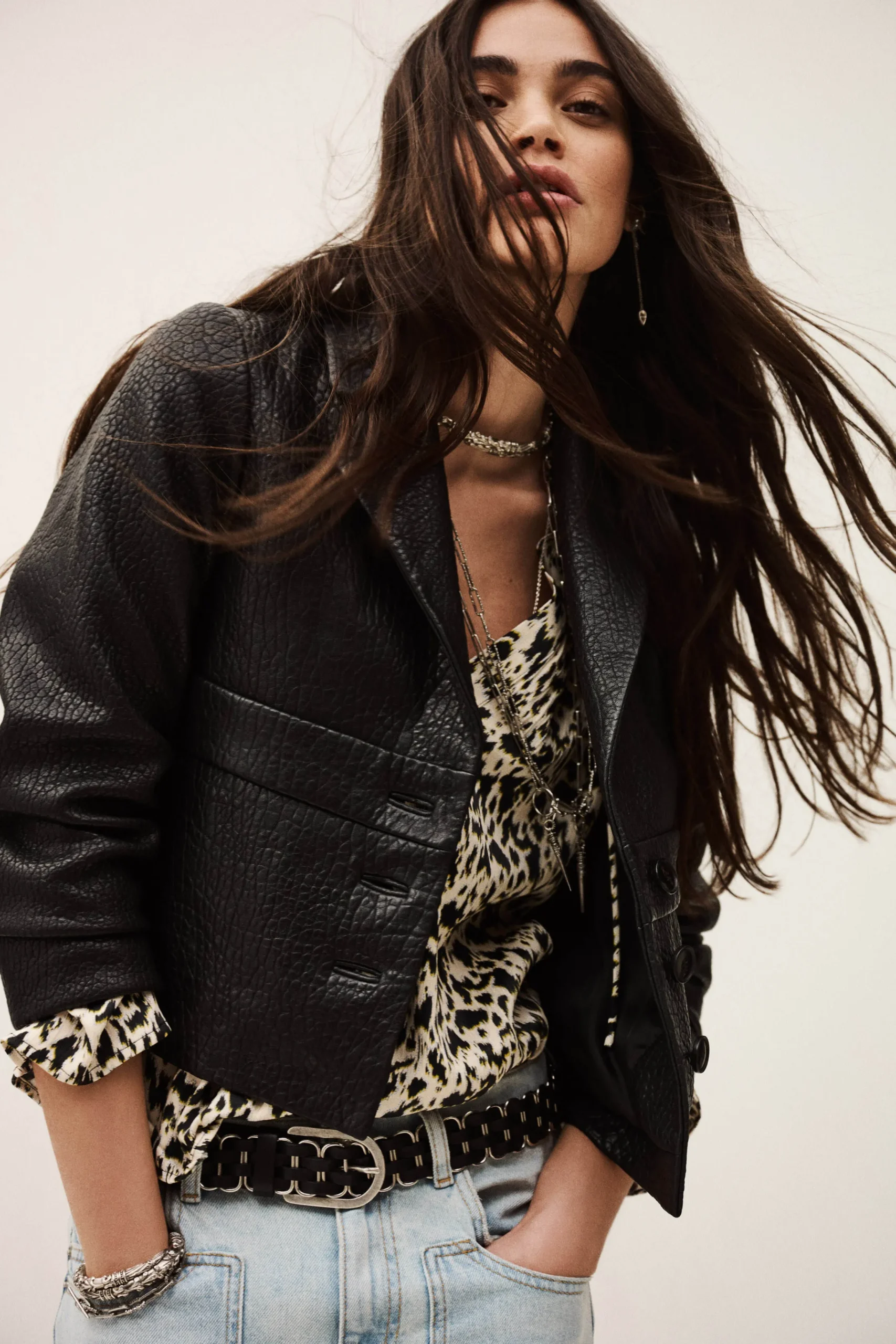 Ba&Sh BORFEO veste cuir courte NOIR Best