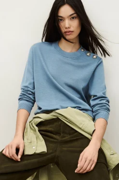 Ba&Sh BYLEIL pull boutons dorés NOIR Hot