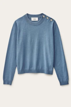 Ba&Sh BYLEIL pull boutons dorés NOIR Hot