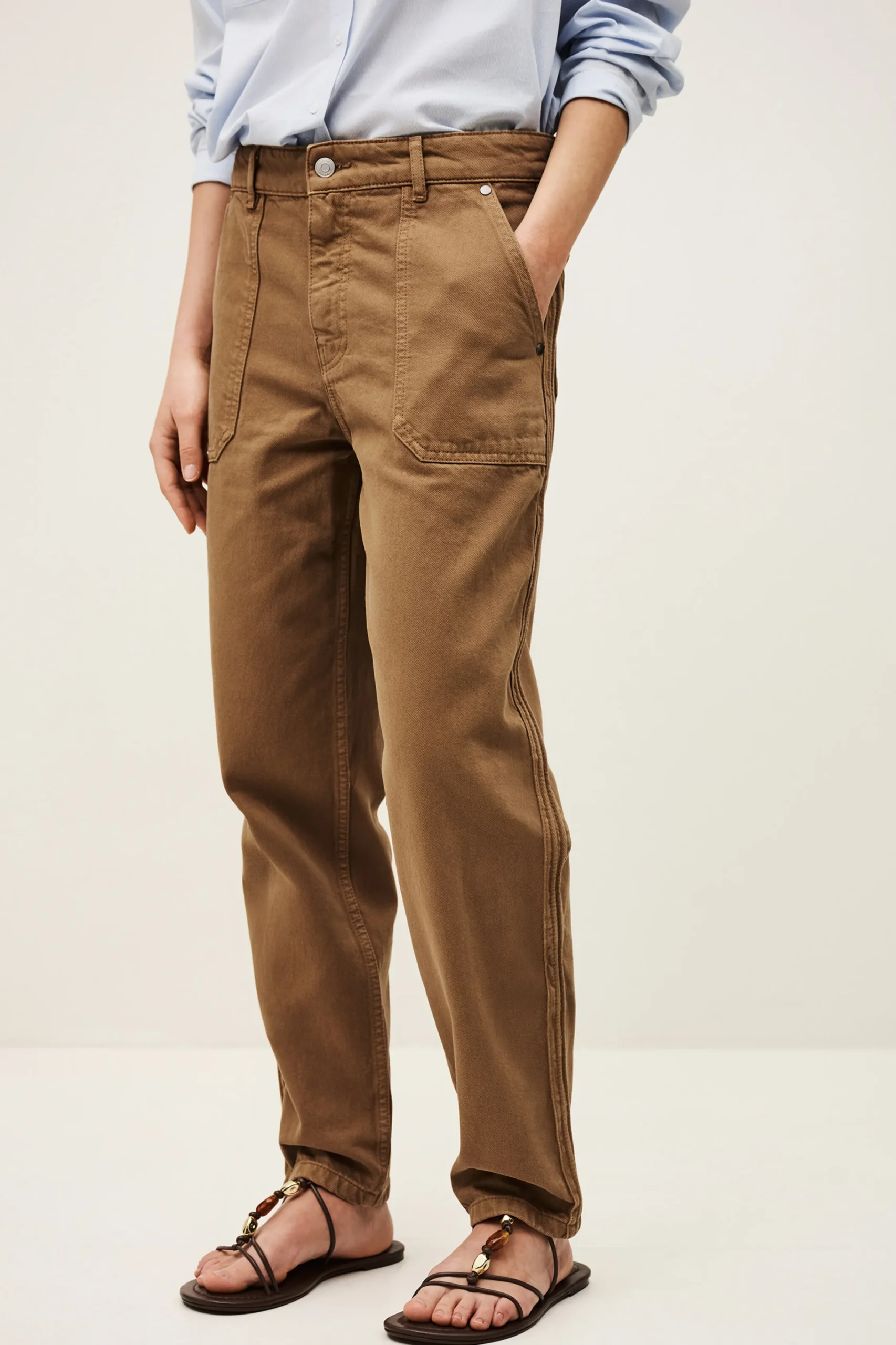 Ba&Sh CALI pantalon carotte MARRON