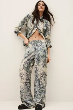 Ba&Sh CARRINA pantalon loose imprimé BLEU
