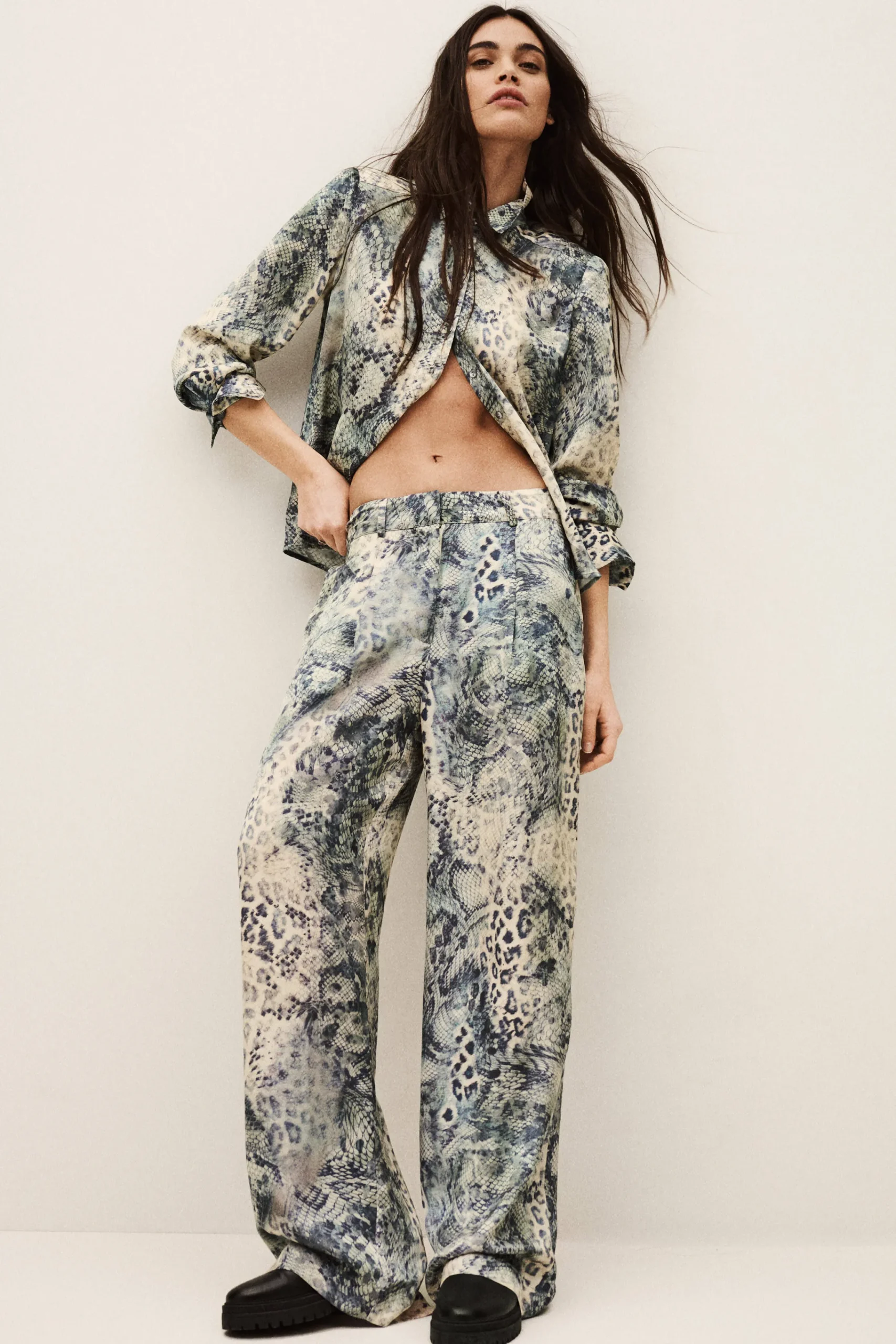 Ba&Sh CARRINA pantalon loose imprimé BLEU