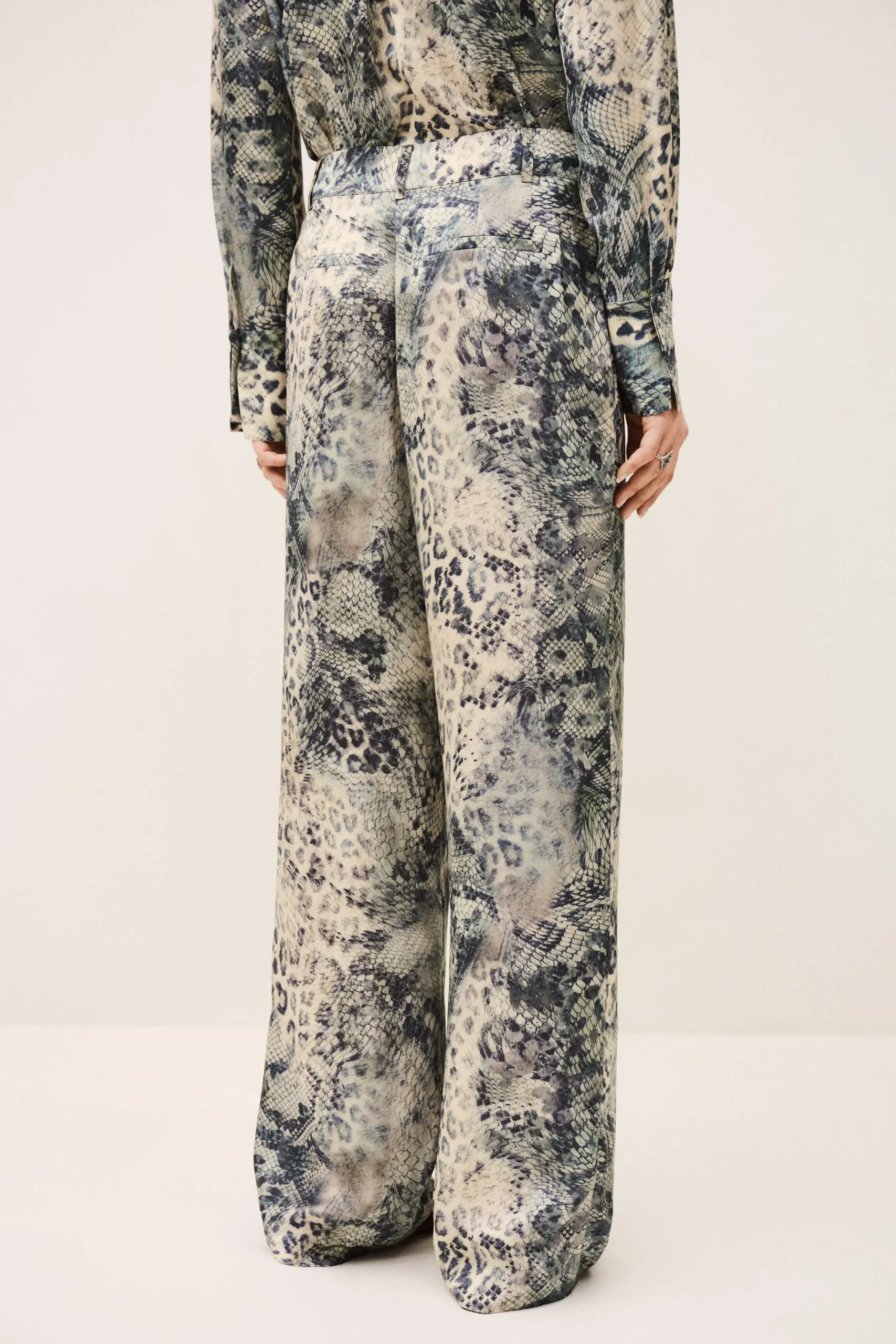 Ba&Sh CARRINA pantalon loose imprimé BLEU