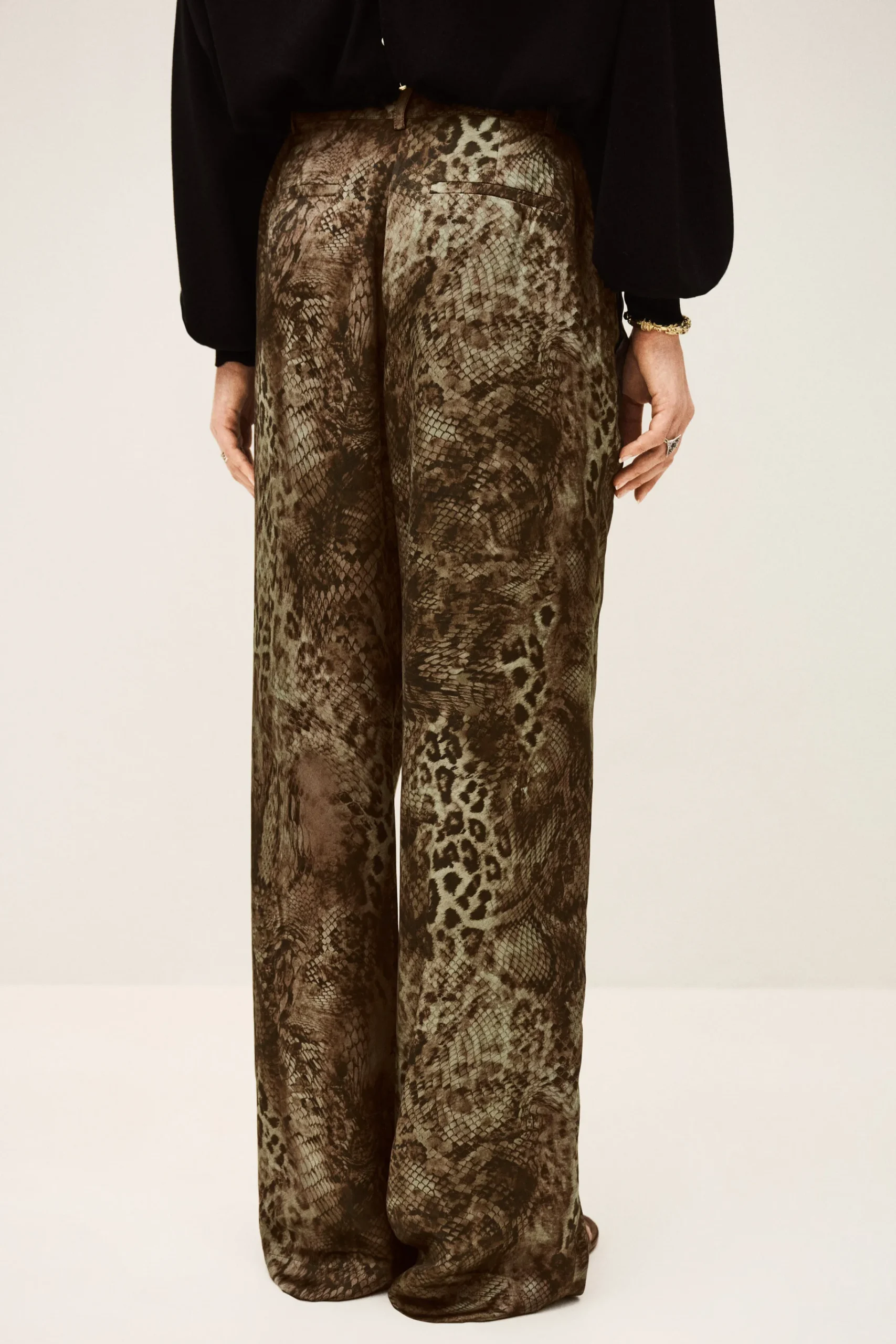 Ba&Sh CARRINA pantalon loose imprimé VERT Discount