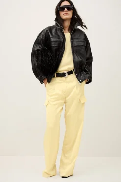 Ba&Sh CARY pantalon cargo large JAUNE