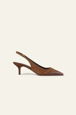 Ba&Sh CASTA escarpins slingback MARRON Clearance