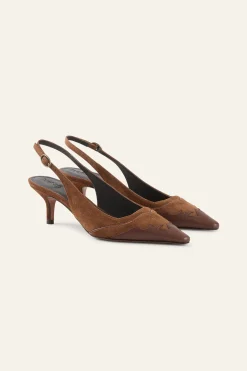 Ba&Sh CASTA escarpins slingback MARRON Clearance