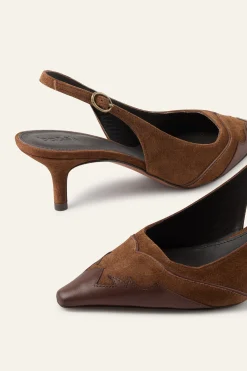 Ba&Sh CASTA escarpins slingback MARRON Clearance