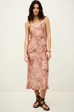 Ba&Sh CATELINA robe midi bretelles ROSE Clearance
