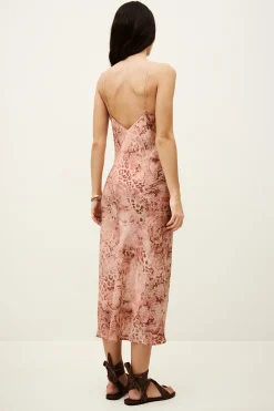 Ba&Sh CATELINA robe midi bretelles ROSE Clearance