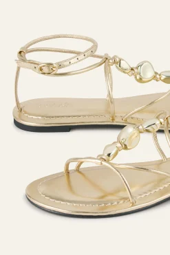 Ba&Sh CAYA sandales plates cuir DORE Outlet