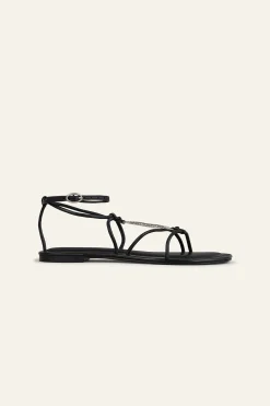 Ba&Sh CAYA sandales plates en cuir NOIR Clearance